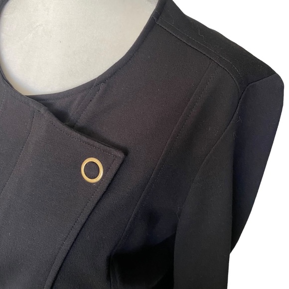Cabi Black Asymmetrical Snap Zip Ponte Moto Jacket Size Small - Picture 7 of 16